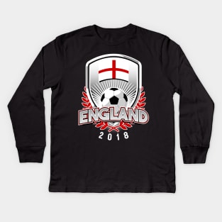England Soccer 2018 Kids Long Sleeve T-Shirt